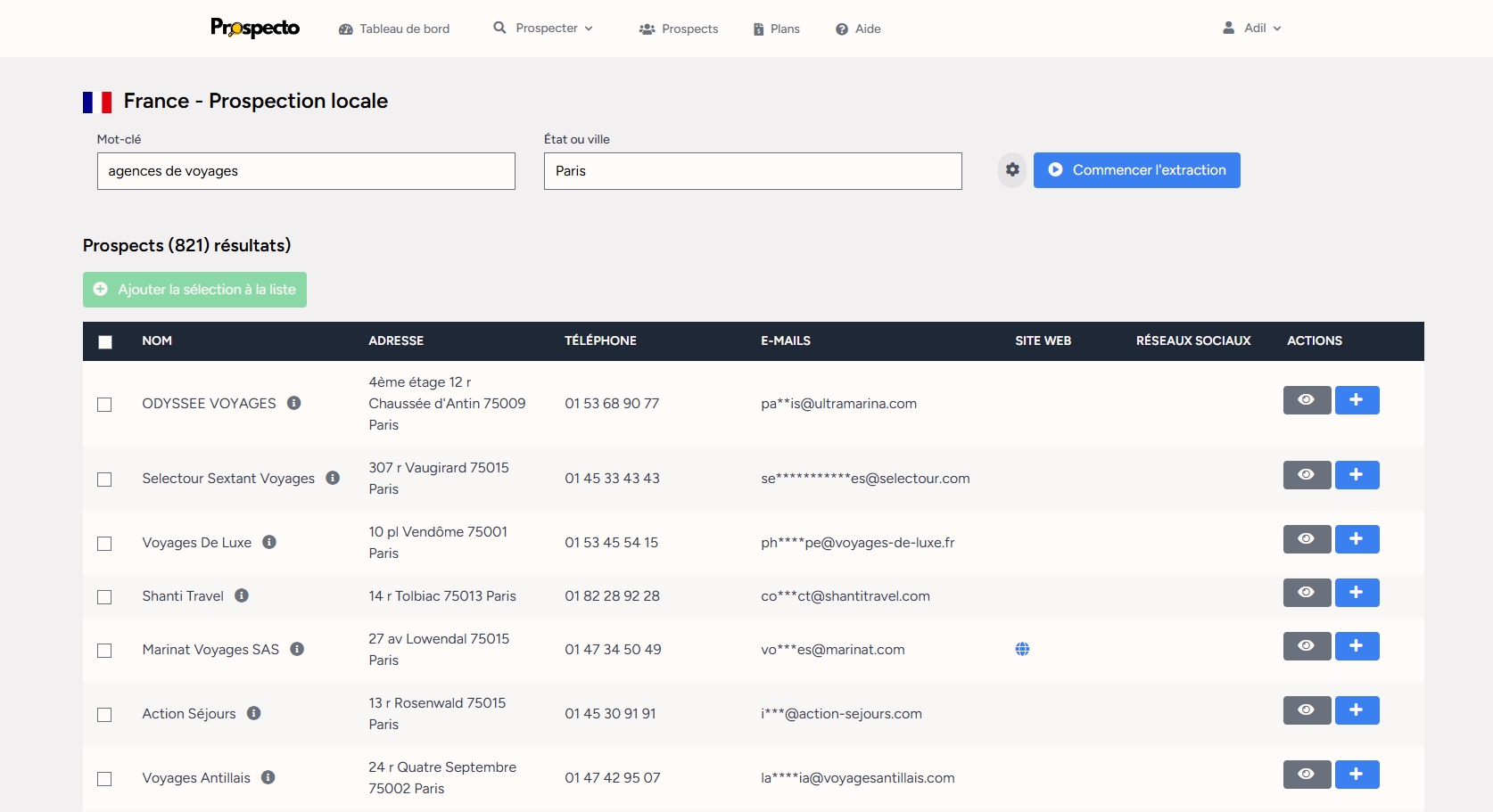 Interface Prospecto